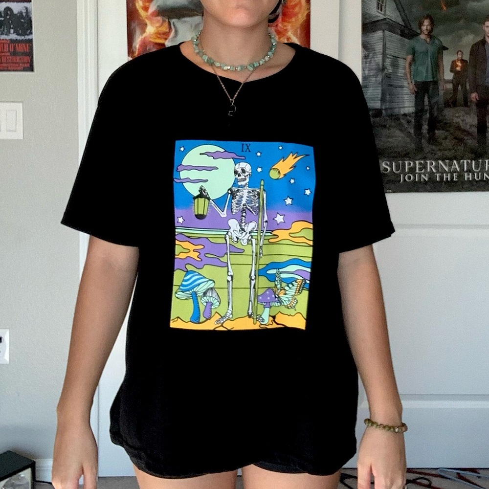 Romwe Skeleton oversized T-Shirt